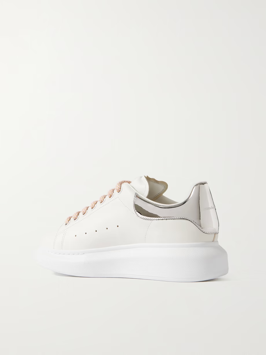 Matte and mirrored-leather exaggerated-sole sneakers Matte and mirrored-leather exaggerated-sole sneakers