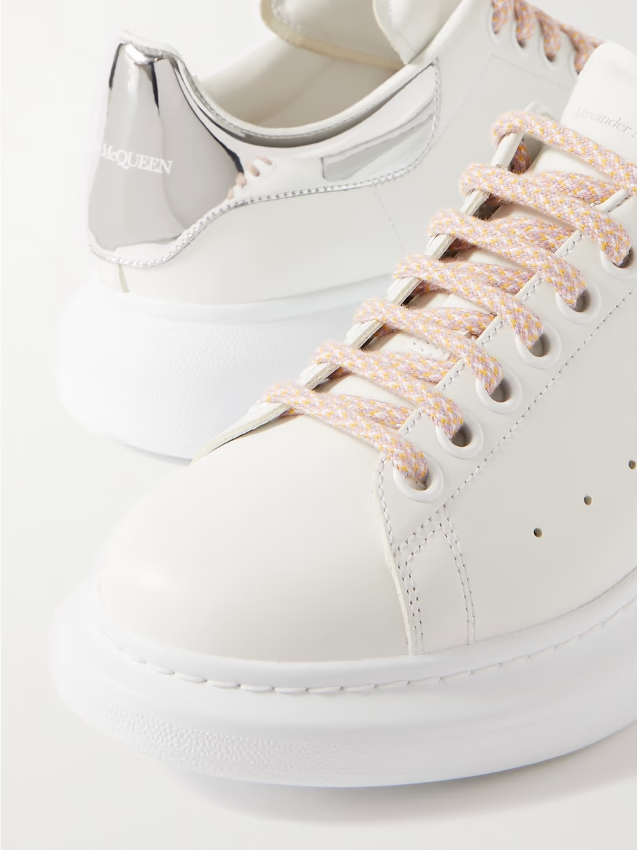 Matte and mirrored-leather exaggerated-sole sneakers Matte and mirrored-leather exaggerated-sole sneakers