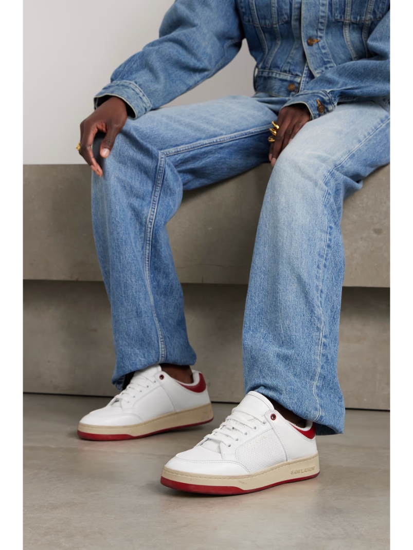 SL61 logo-print perforated leather sneakers SL61 logo-print perforated leather sneakers