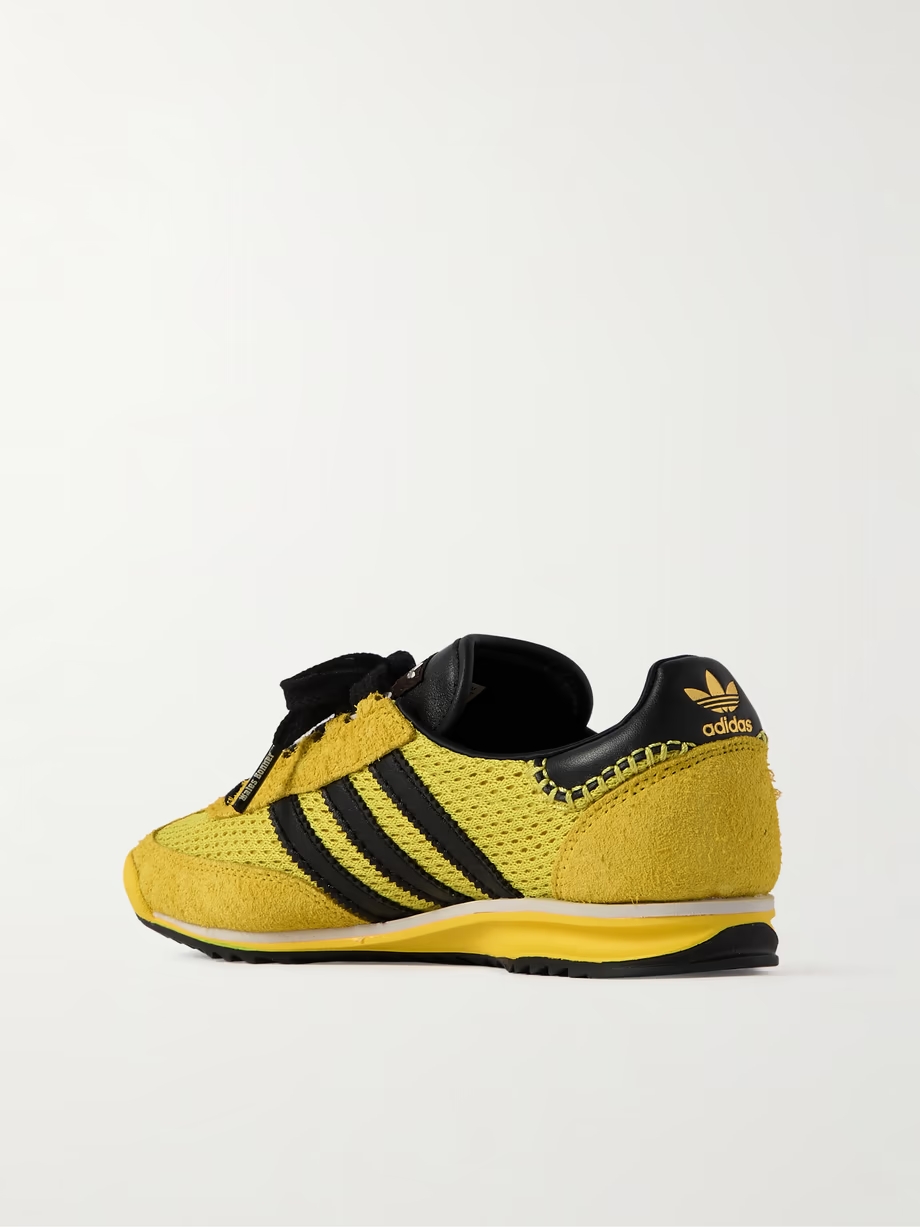 + Wales Bonner SL76 leather-trimmed brushed-suede and mesh sneakers + Wales Bonner SL76 leather-trimmed brushed-suede and mesh sneakers