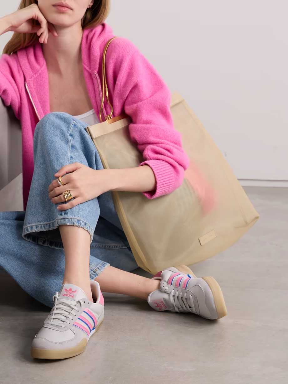 Squash Indoor suede and leather-trimmed mesh sneakers Squash Indoor suede and leather-trimmed mesh sneakers