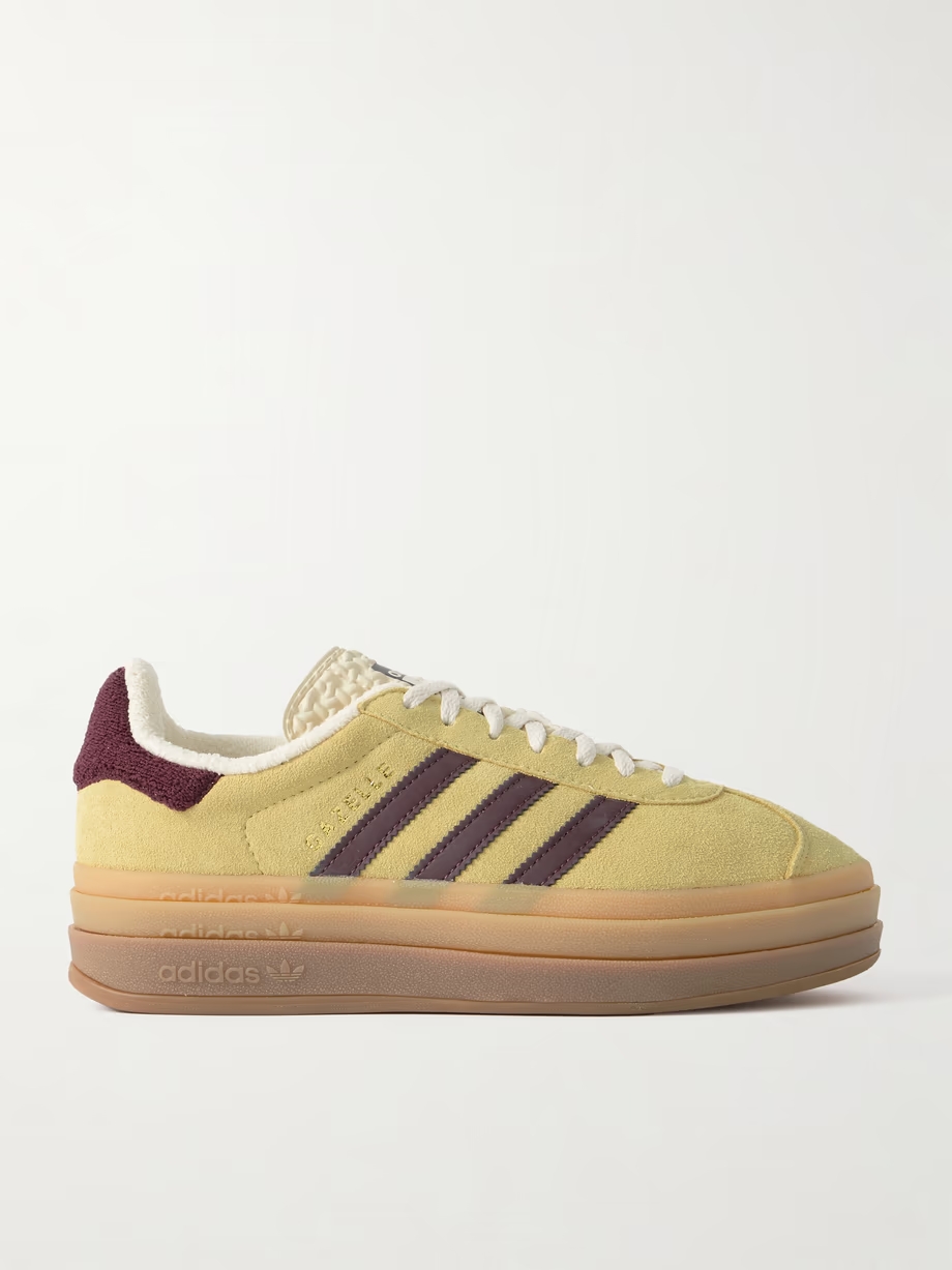 Gazelle Bold leather-trimmed suede sneakers Gazelle Bold leather-trimmed suede sneakers