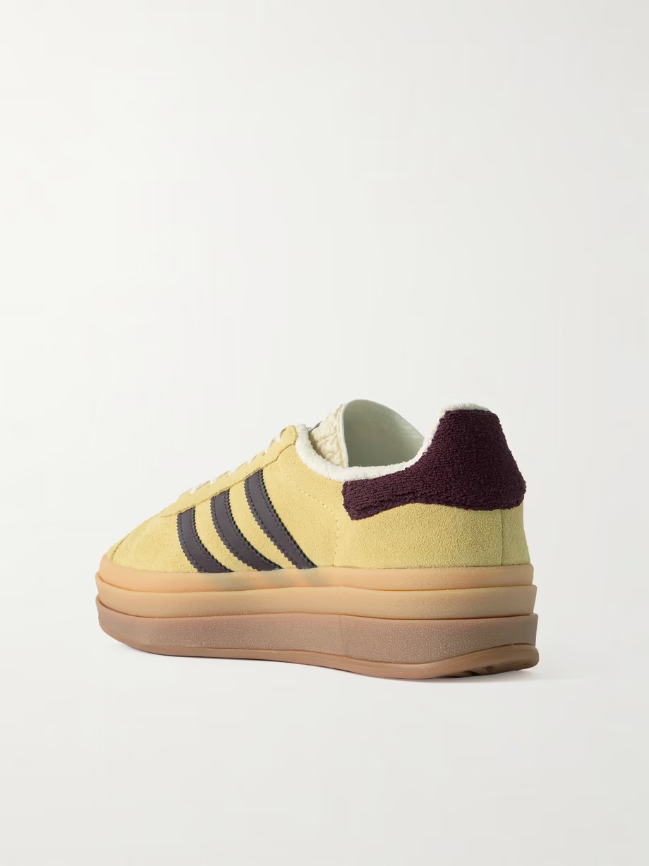 Gazelle Bold leather-trimmed suede sneakers Gazelle Bold leather-trimmed suede sneakers