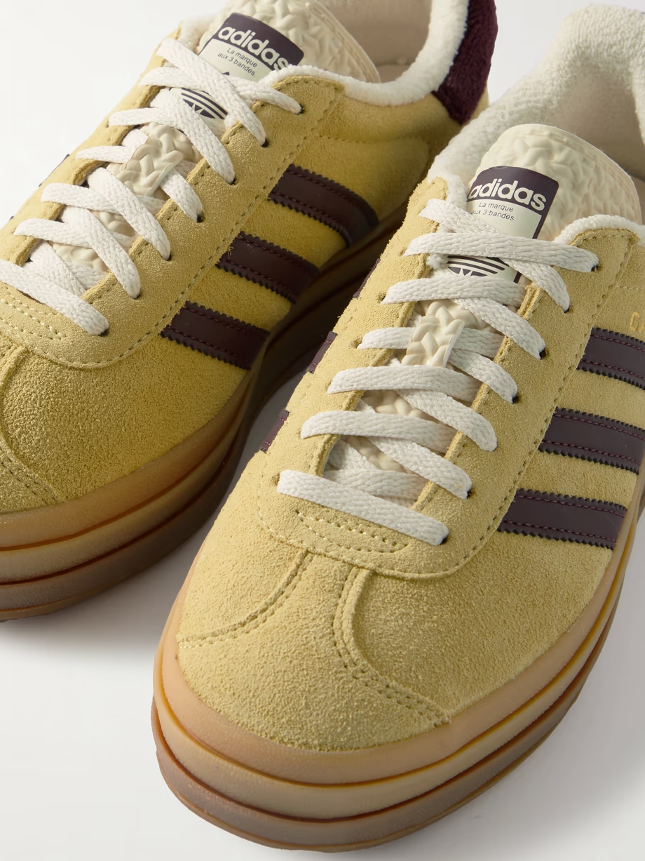 Gazelle Bold leather-trimmed suede sneakers Gazelle Bold leather-trimmed suede sneakers