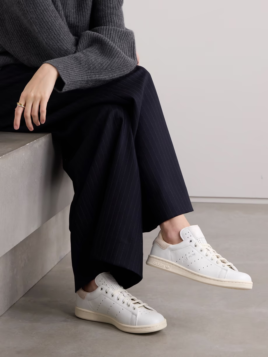 Stan Smith Lux suede-trimmed leather sneakers Stan Smith Lux suede-trimmed leather sneakers