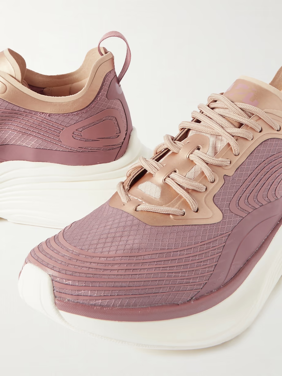Streamline metallic rubber-trimmed mesh sneakers Streamline metallic rubber-trimmed mesh sneakers