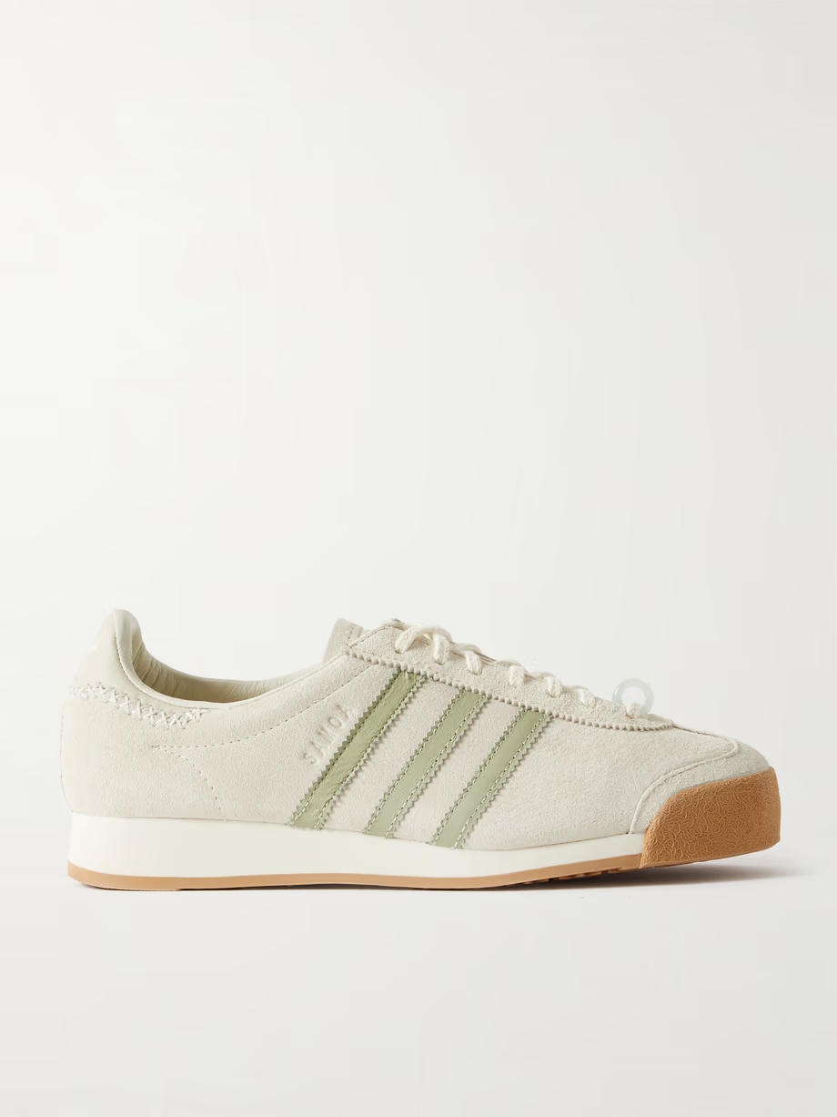+ Maha Samoa leather-trimmed suede sneakers + Maha Samoa leather-trimmed suede sneakers