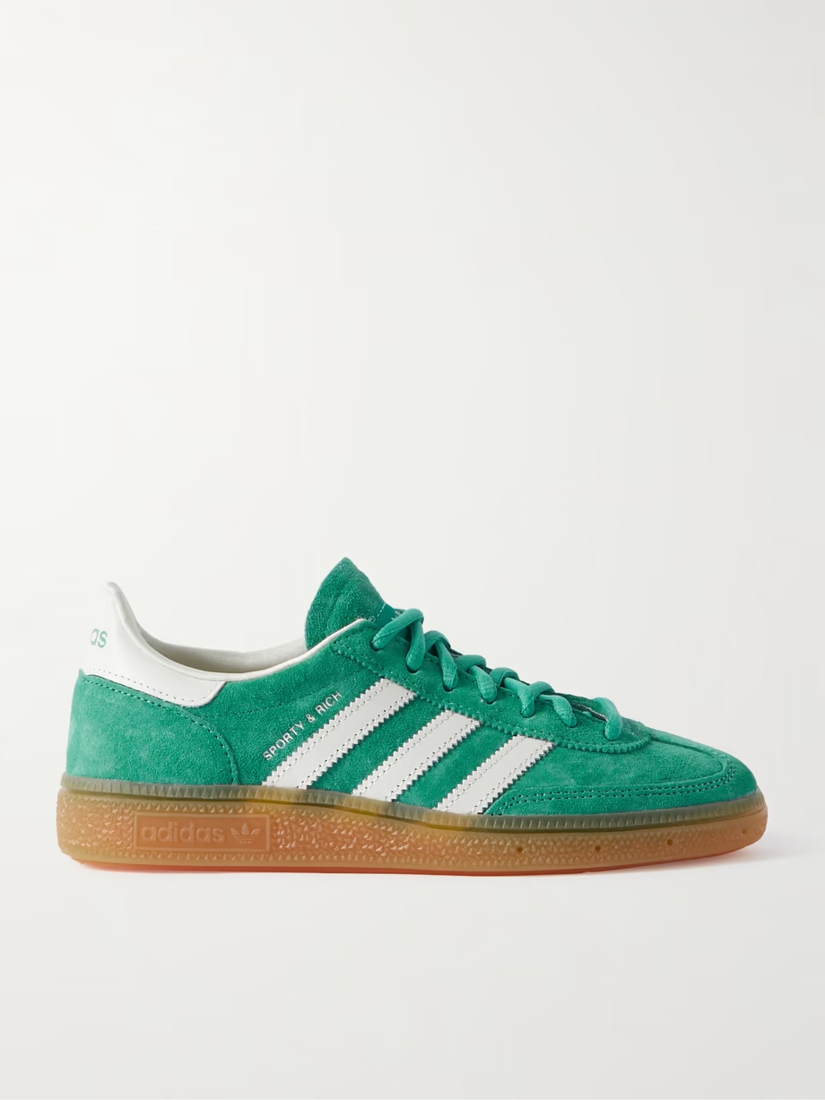 + Sporty & Rich Handball Spezial leather-trimmed suede sneakers + Sporty & Rich Handball Spezial leather-trimmed suede sneakers
