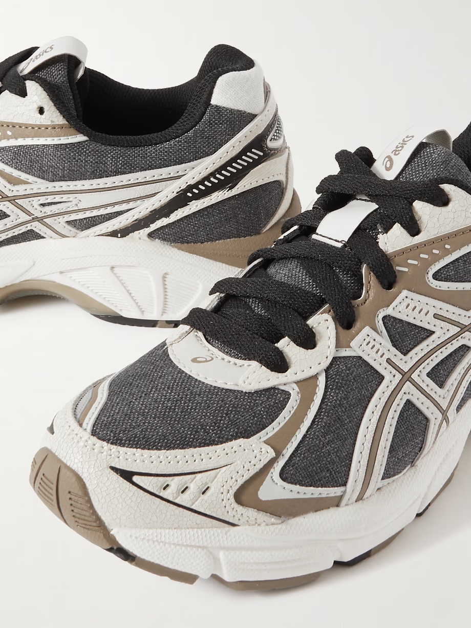 GT-2160 leather-trimmed, denim and rubber sneakers GT-2160 leather-trimmed, denim and rubber sneakers