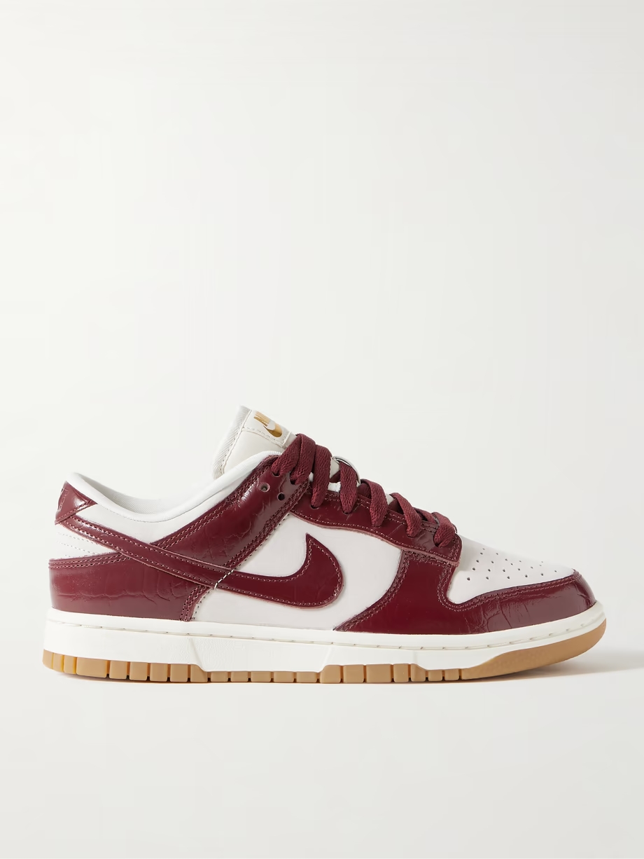Dunk Low croc-effect leather-and suede sneakers Dunk Low croc-effect leather-and suede sneakers