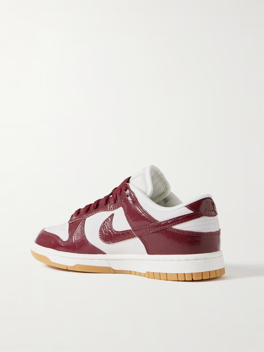 Dunk Low croc-effect leather-and suede sneakers Dunk Low croc-effect leather-and suede sneakers