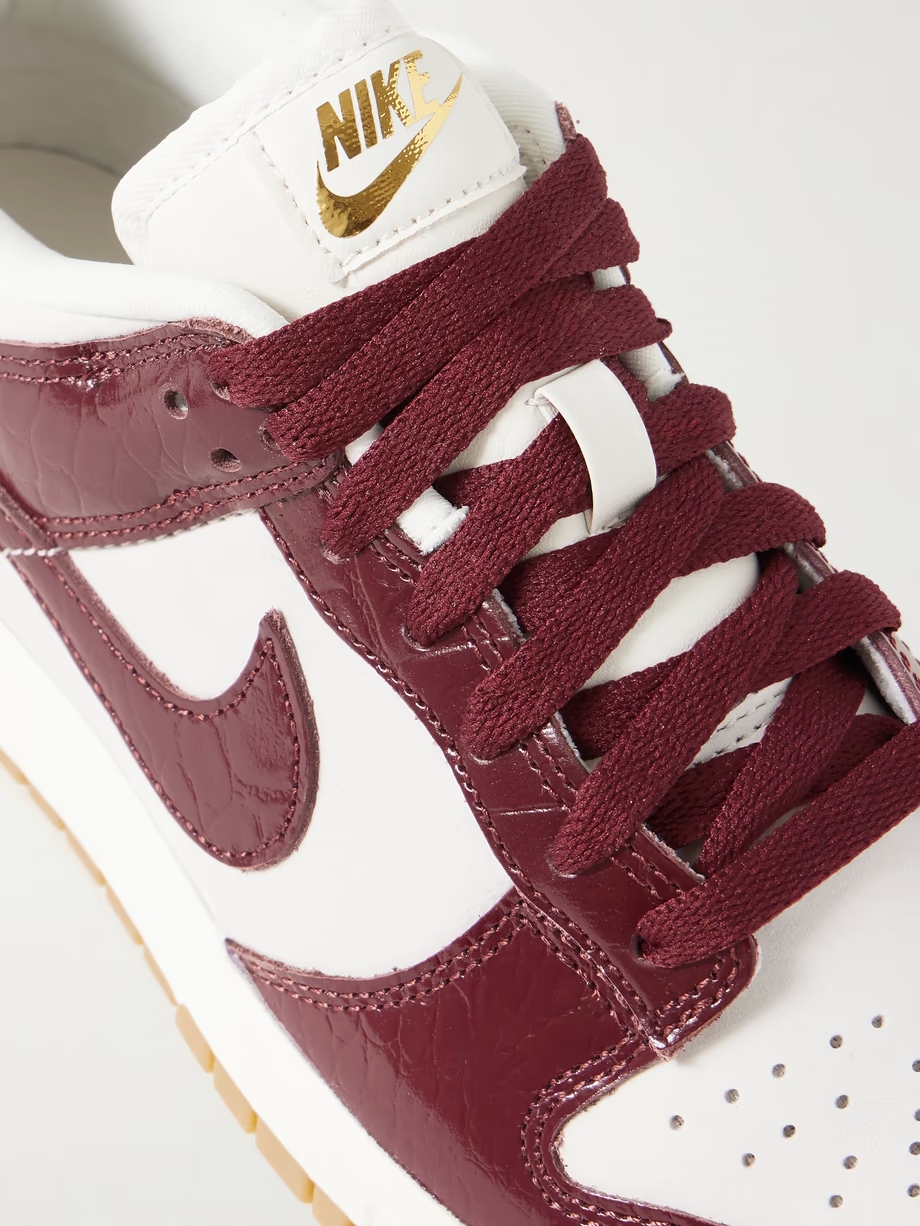 Dunk Low croc-effect leather-and suede sneakers Dunk Low croc-effect leather-and suede sneakers
