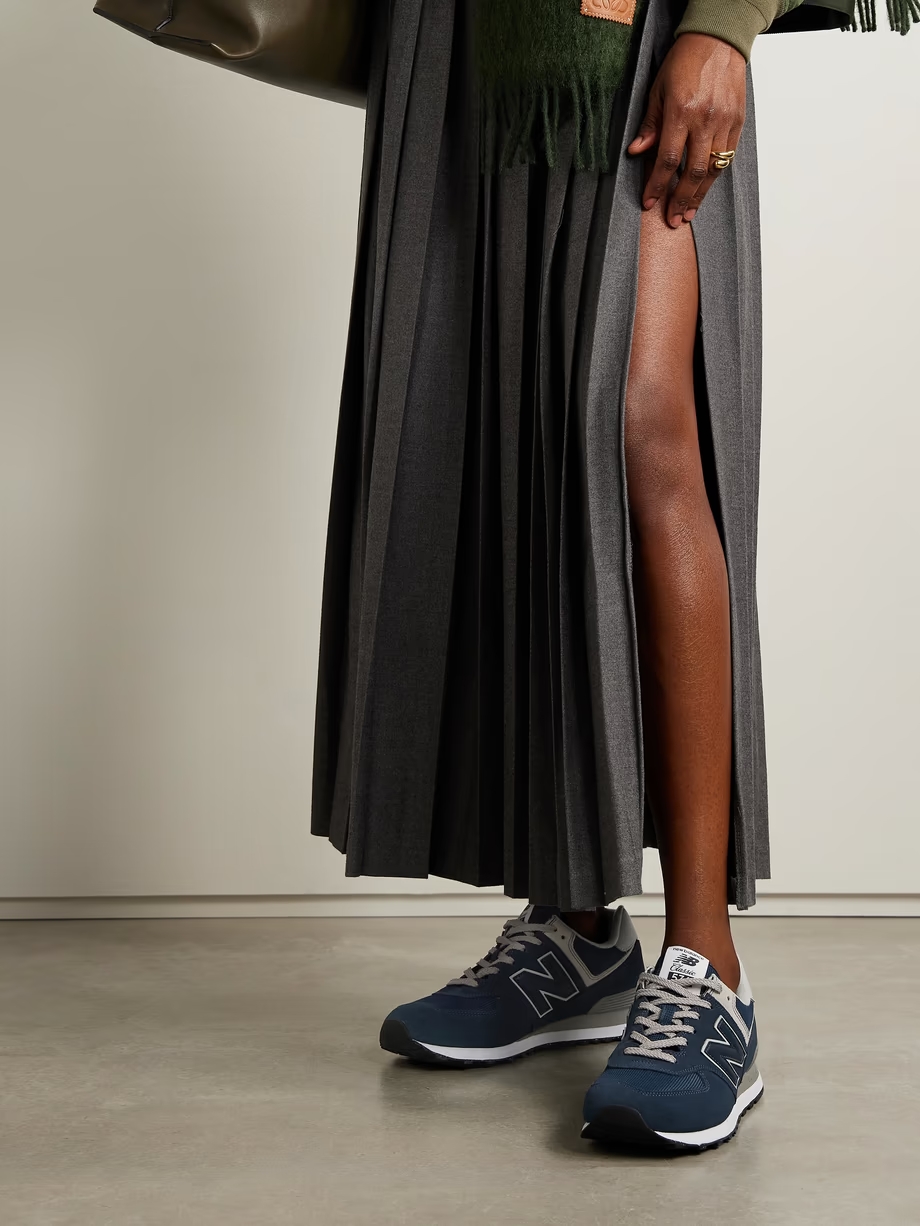 574 leather-trimmed suede and mesh sneakers 574 leather-trimmed suede and mesh sneakers