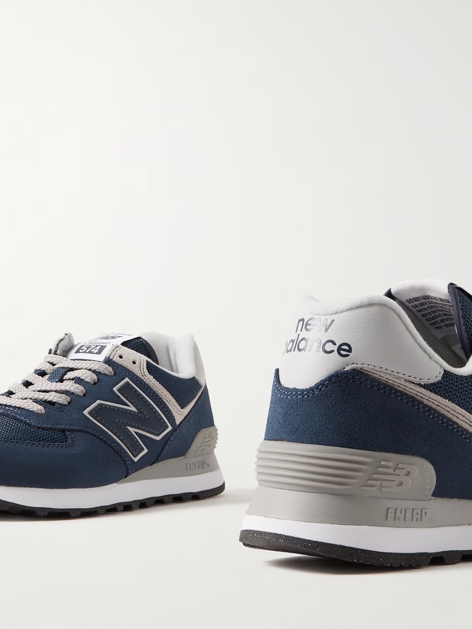 574 leather-trimmed suede and mesh sneakers 574 leather-trimmed suede and mesh sneakers
