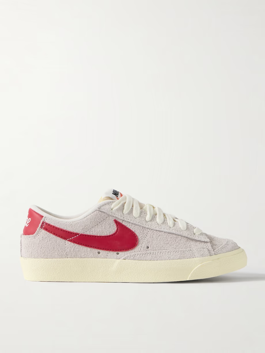 Blazer Low ’77 Vintage leather-trimmed brushed-suede sneakers Blazer Low ’77 Vintage leather-trimmed brushed-suede sneakers