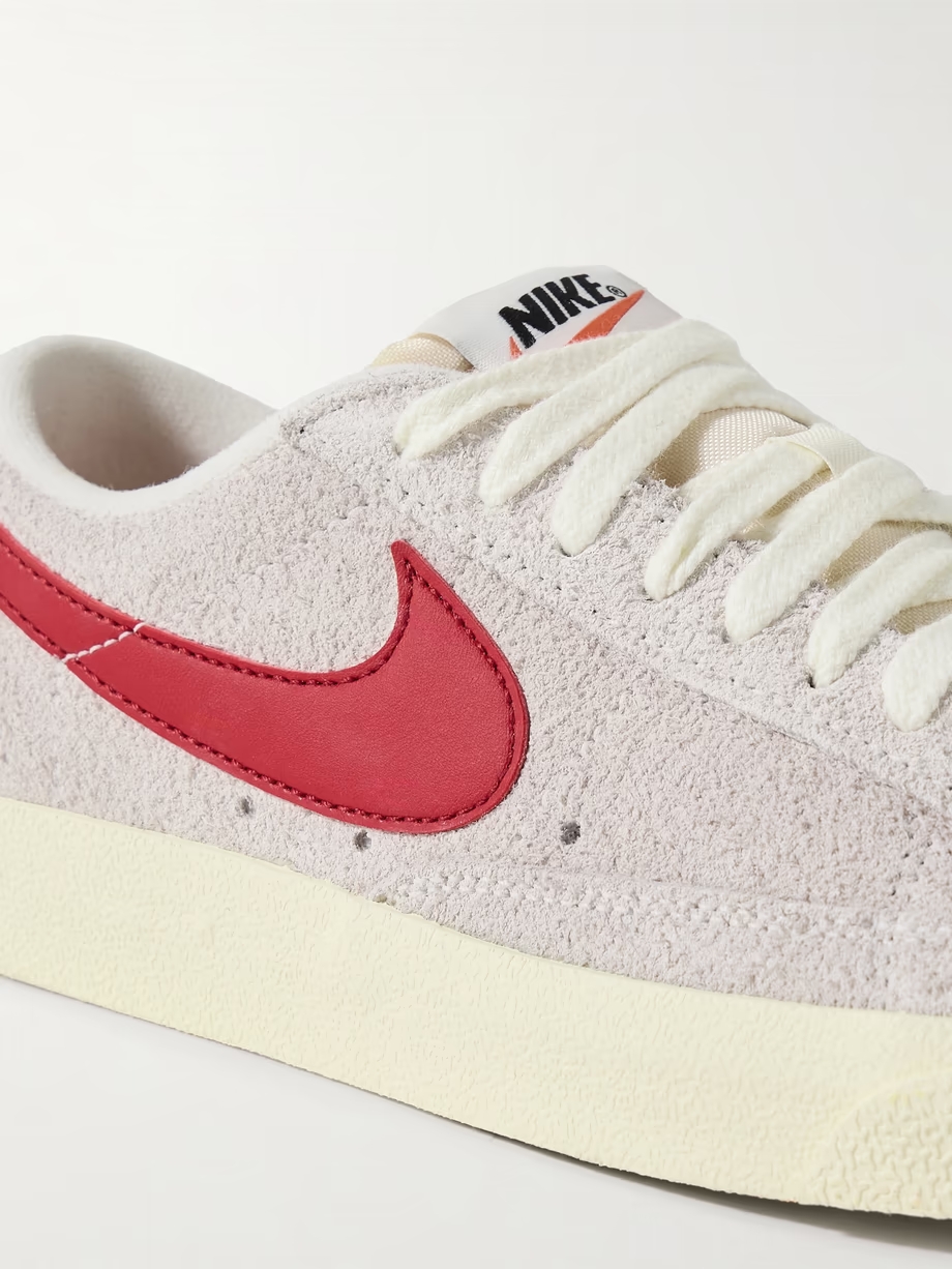 Blazer Low ’77 Vintage leather-trimmed brushed-suede sneakers Blazer Low ’77 Vintage leather-trimmed brushed-suede sneakers