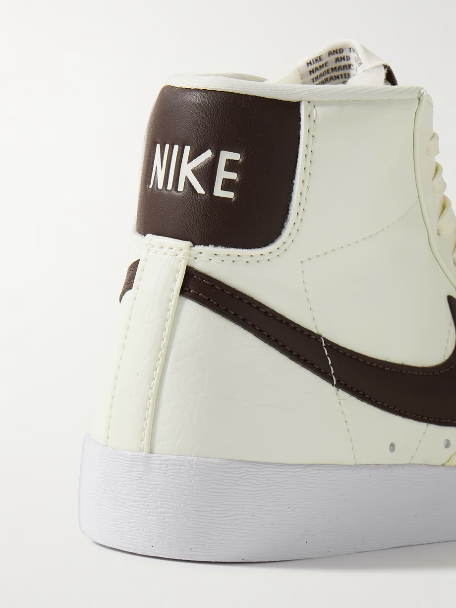 Blazer Mid \'77 Vintage suede and leather-trimmed crinkled-nubuck high-top sneakers Blazer Mid \'77 Vintage suede and leather-trimmed crinkled-nubuck high-top sneakers