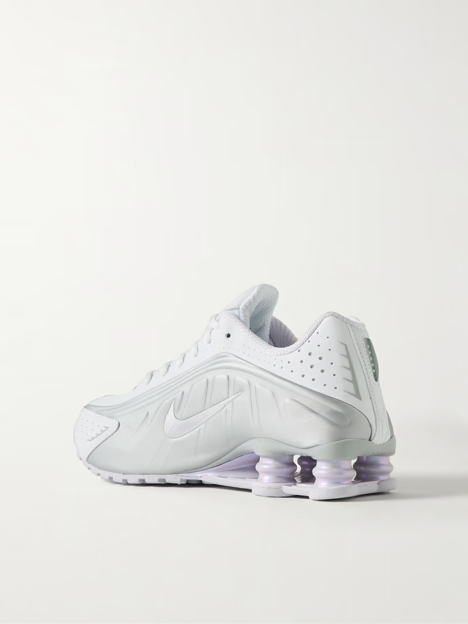 Shox R4 metallic leather and mesh sneakers Shox R4 metallic leather and mesh sneakers
