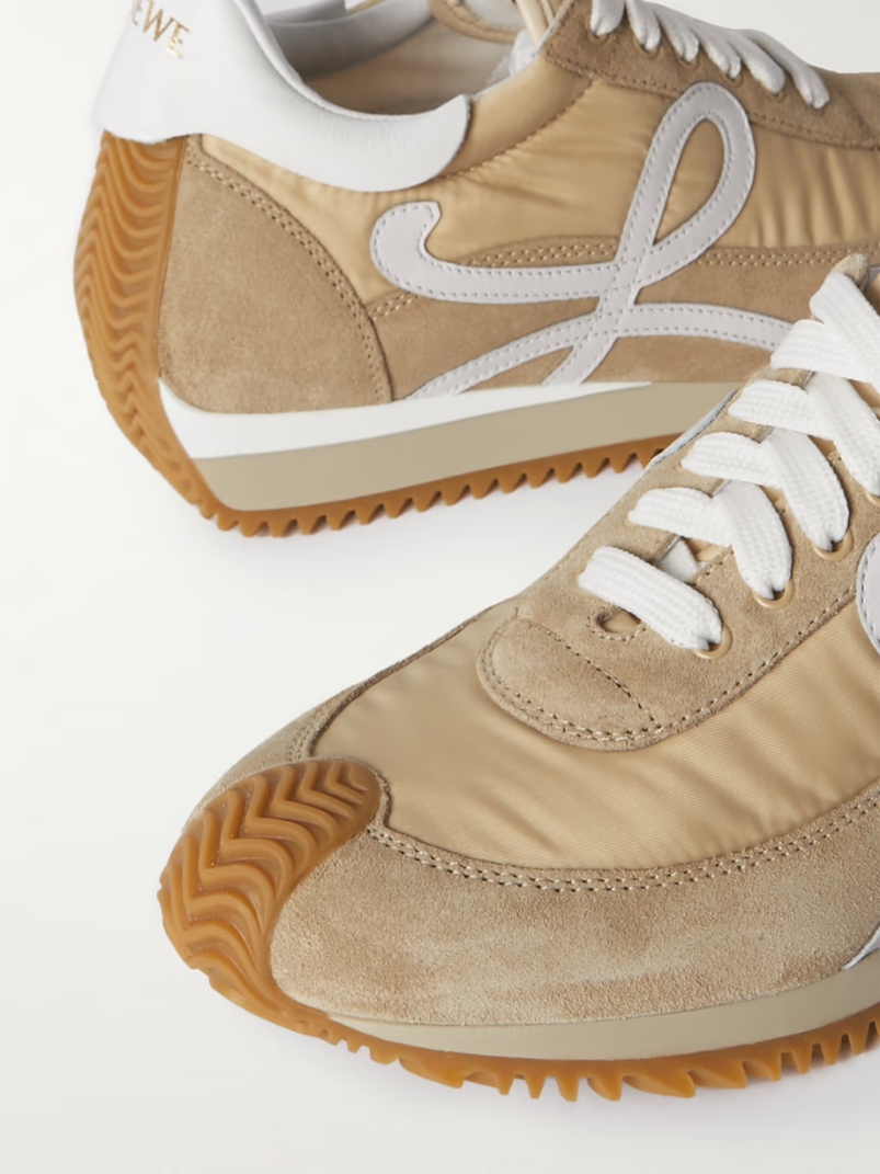 + Paula\'s Ibiza Flow logo-appliquéd shell, suede and leather sneakers + Paula\'s Ibiza Flow logo-appliquéd shell, suede and leather sneakers