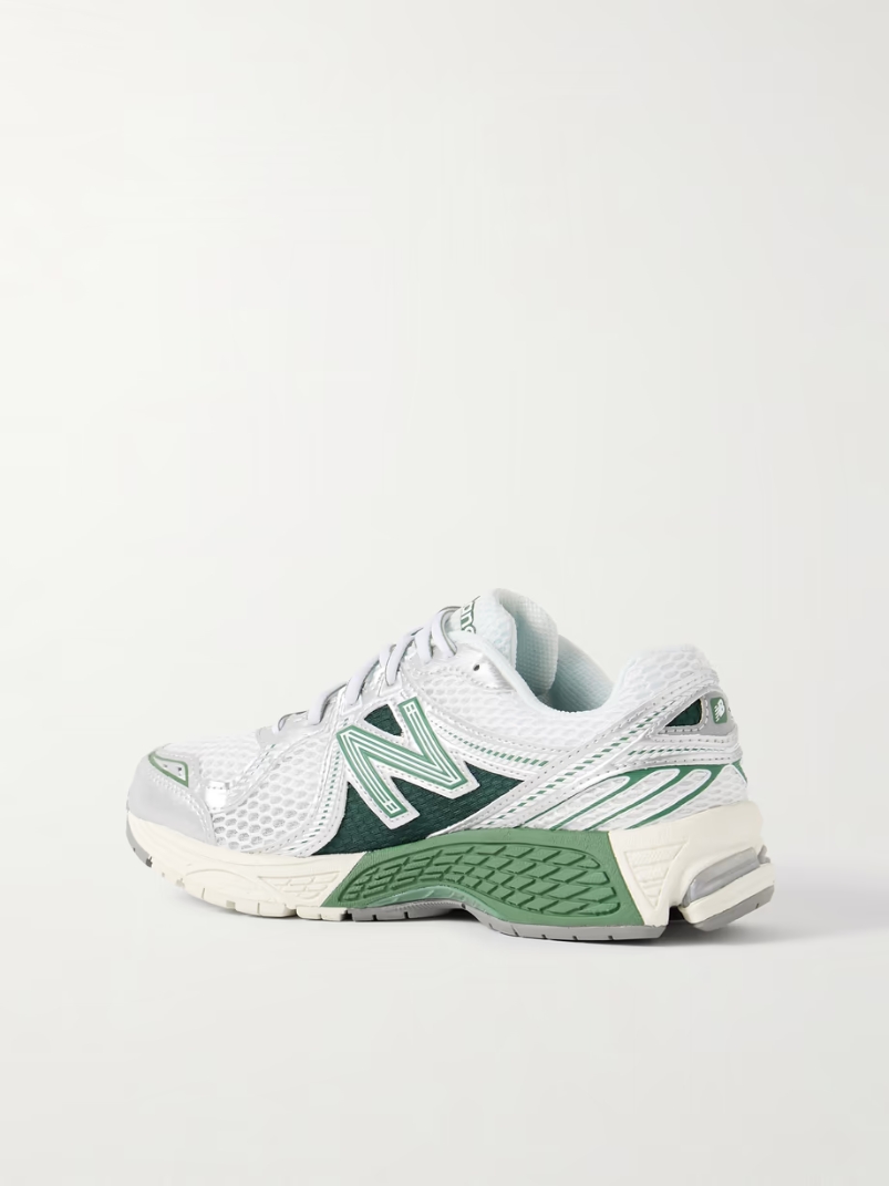 Northern Lights 860v2 leather and rubber-trimmed mesh sneakers Northern Lights 860v2 leather and rubber-trimmed mesh sneakers