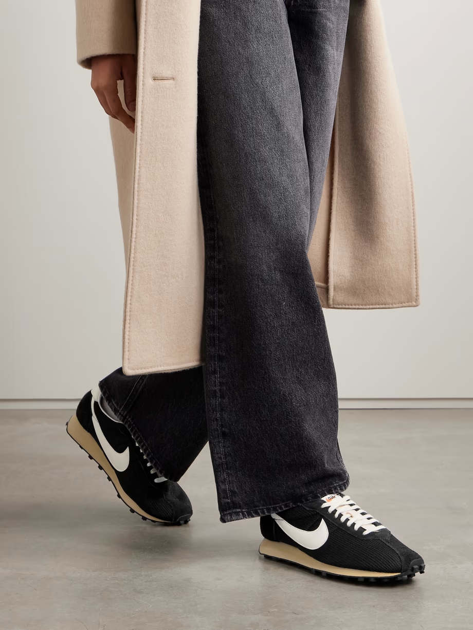 LD-1000 leather and suede-trimmed mesh sneakers LD-1000 leather and suede-trimmed mesh sneakers