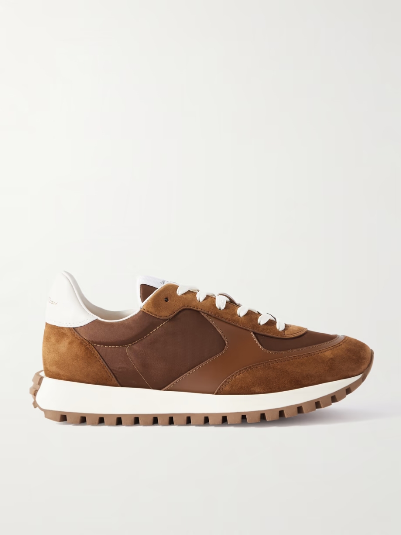 Gravel suede, leather and shell sneakers Gravel suede, leather and shell sneakers