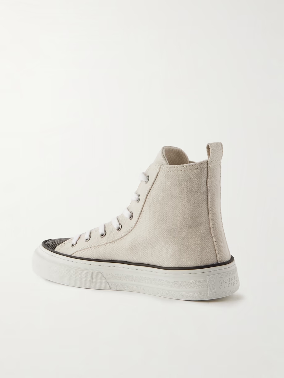 Bead-embellished canvas sneakers Bead-embellished canvas sneakers