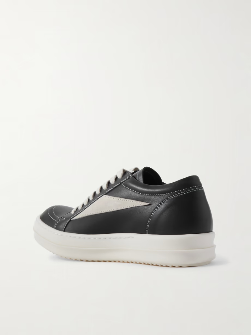 Vintage suede-trimmed leather sneakers Vintage suede-trimmed leather sneakers