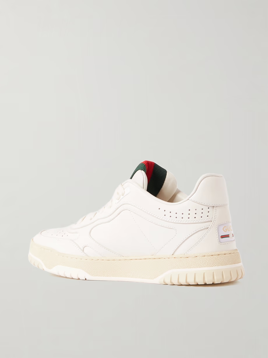 Re-Web grosgrain-trimmed leather sneakers Re-Web grosgrain-trimmed leather sneakers