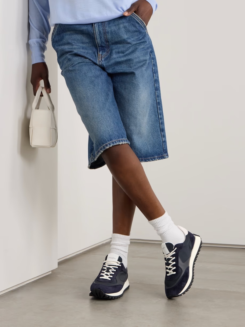Gravel suede, leather and shell sneakers Gravel suede, leather and shell sneakers