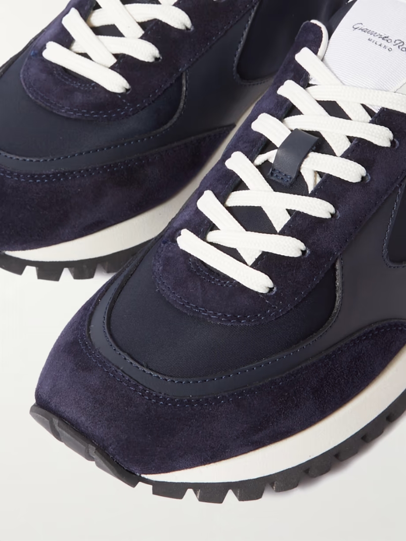 Gravel suede, leather and shell sneakers Gravel suede, leather and shell sneakers