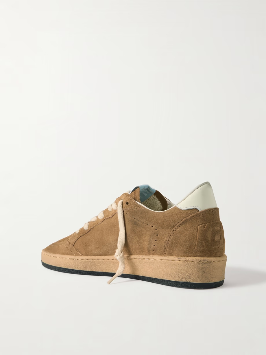 Ball Star distressed leather-trimmed suede sneakers Ball Star distressed leather-trimmed suede sneakers