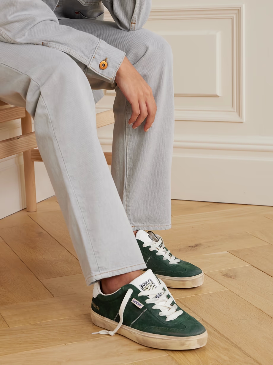 Soul-Star leather-trimmed suede sneakers Soul-Star leather-trimmed suede sneakers