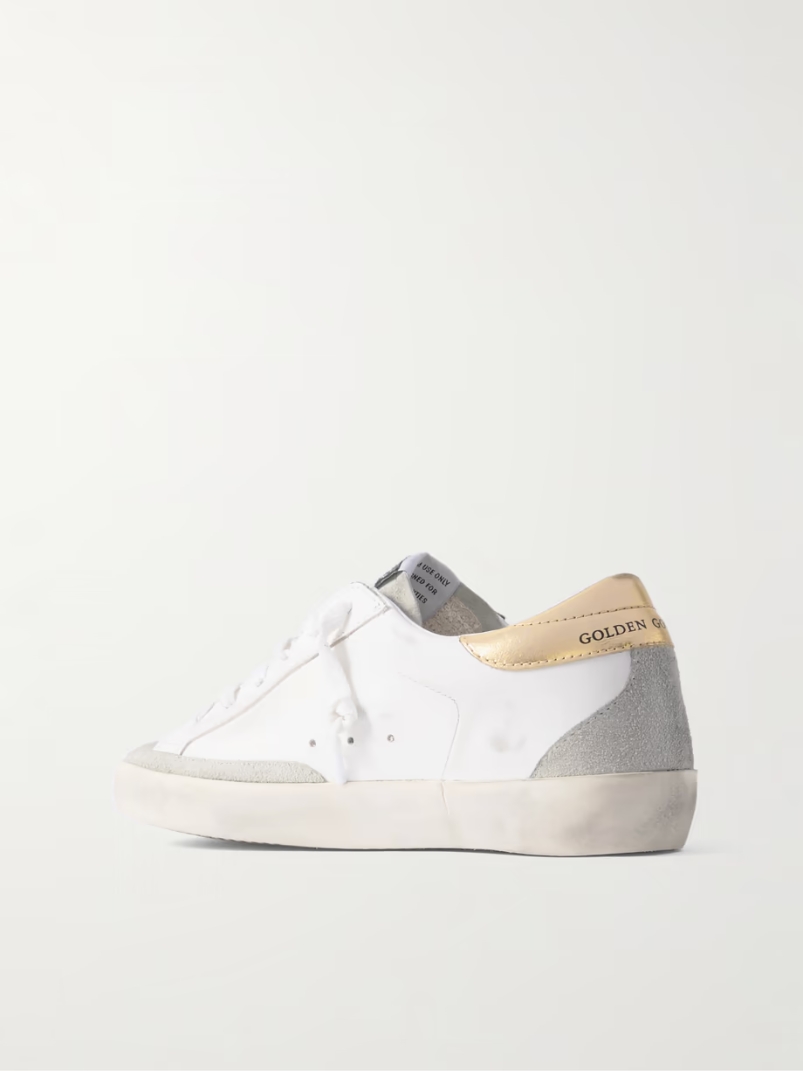 Super-Star embellished distressed suede and leather sneakers Super-Star embellished distressed suede and leather sneakers