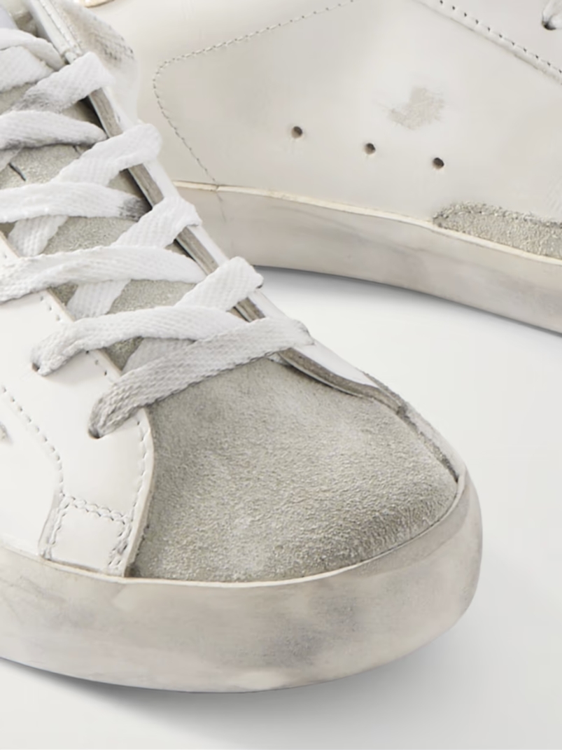 Super-Star embellished distressed suede and leather sneakers Super-Star embellished distressed suede and leather sneakers