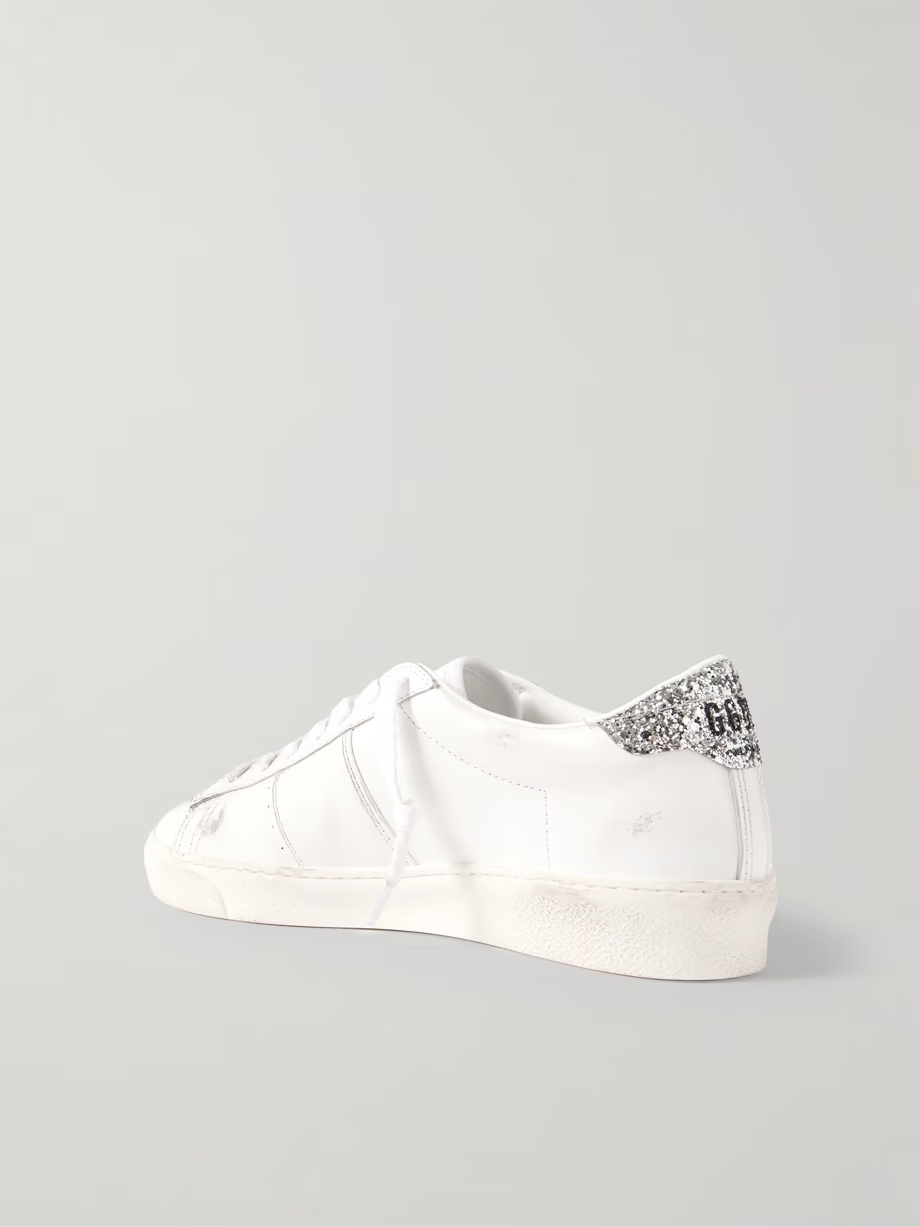 Matchstar distressed glittered leather sneakers Matchstar distressed glittered leather sneakers