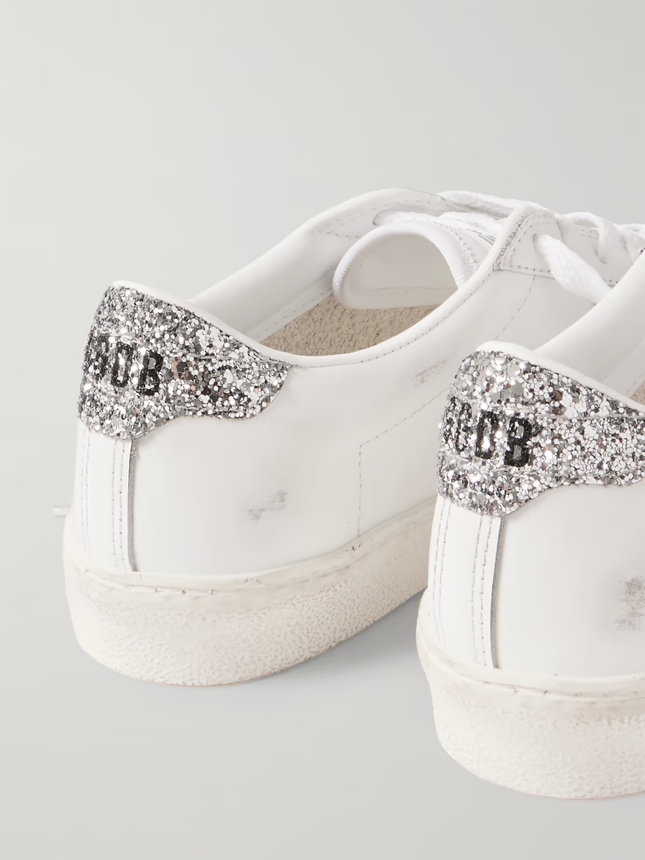 Matchstar distressed glittered leather sneakers Matchstar distressed glittered leather sneakers