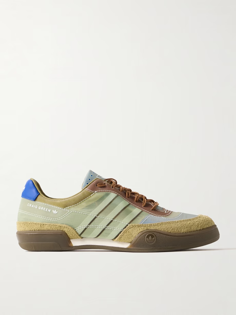 + Craig Green Squash Polta AKH printed mesh, suede and leather sneakers + Craig Green Squash Polta AKH printed mesh, suede and leather sneakers