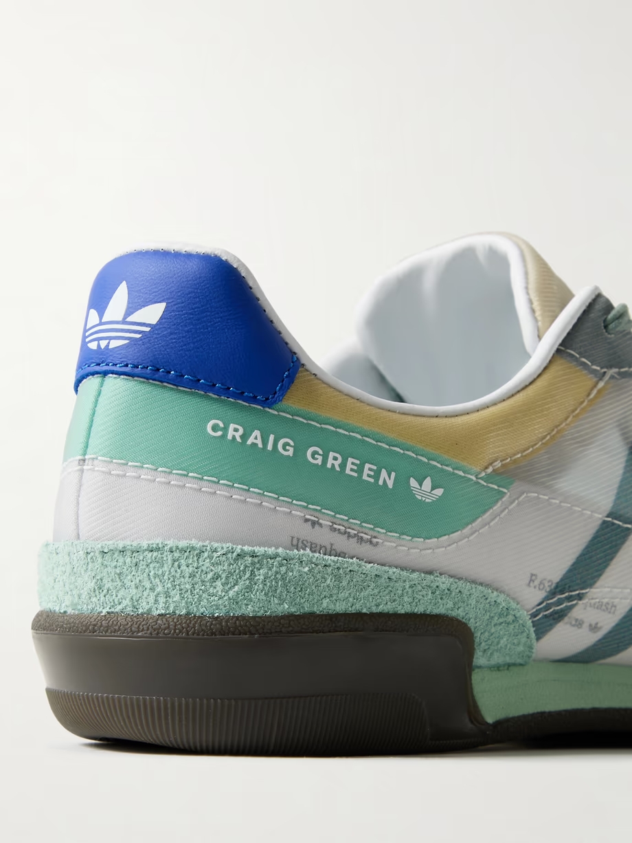 + Craig Green Squash Polta AKH printed mesh, suede and leather sneakers + Craig Green Squash Polta AKH printed mesh, suede and leather sneakers