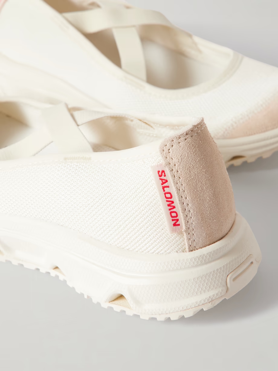 + Sandy Liang RX MJ suede-trimmed mesh sandals + Sandy Liang RX MJ suede-trimmed mesh sandals