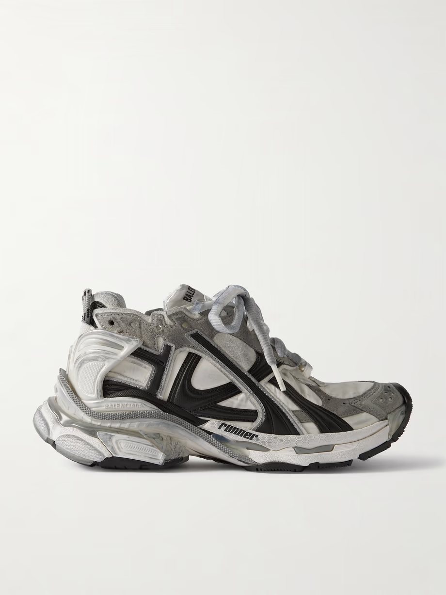 Runner suede and rubber-trimmed shell sneakers Runner suede and rubber-trimmed shell sneakers