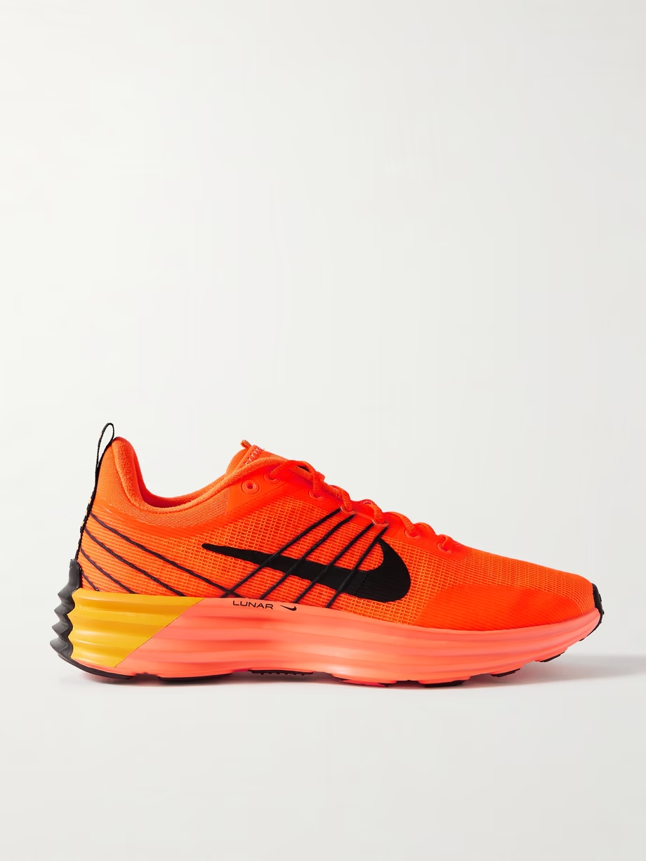 Lunar Roam rubber-trimmed neon mesh sneakers Lunar Roam rubber-trimmed neon mesh sneakers