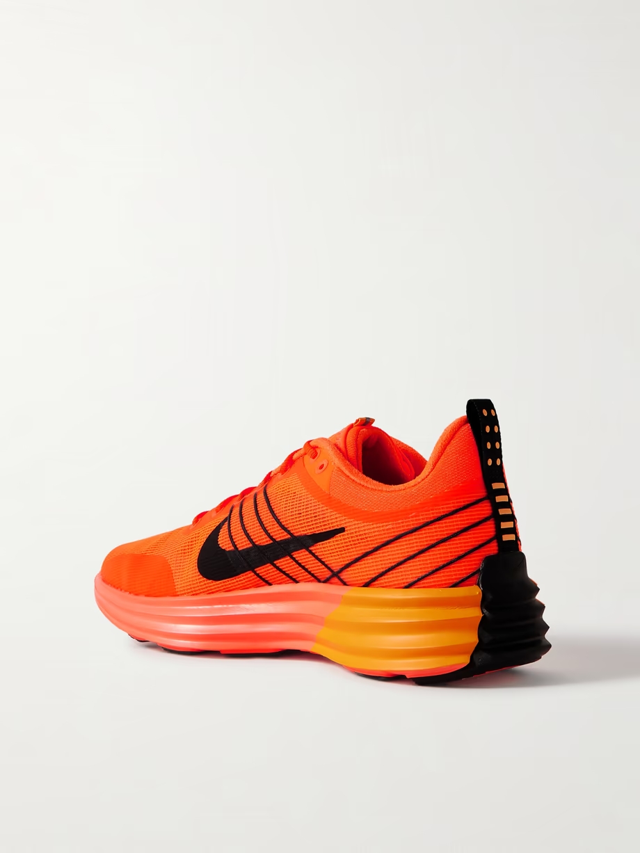 Lunar Roam rubber-trimmed neon mesh sneakers Lunar Roam rubber-trimmed neon mesh sneakers