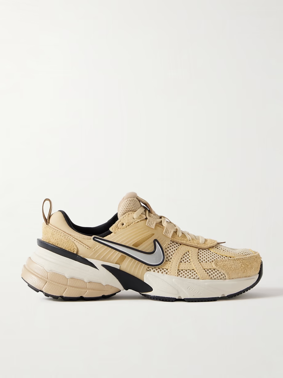 V2K Run rubber, suede and metallic leather-trimmed mesh sneakers V2K Run rubber, suede and metallic leather-trimmed mesh sneakers