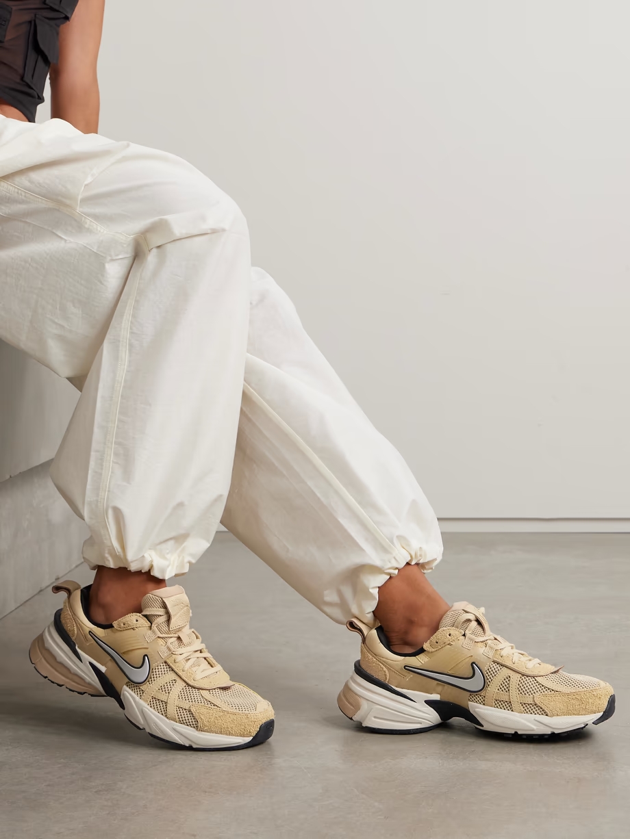 V2K Run rubber, suede and metallic leather-trimmed mesh sneakers V2K Run rubber, suede and metallic leather-trimmed mesh sneakers