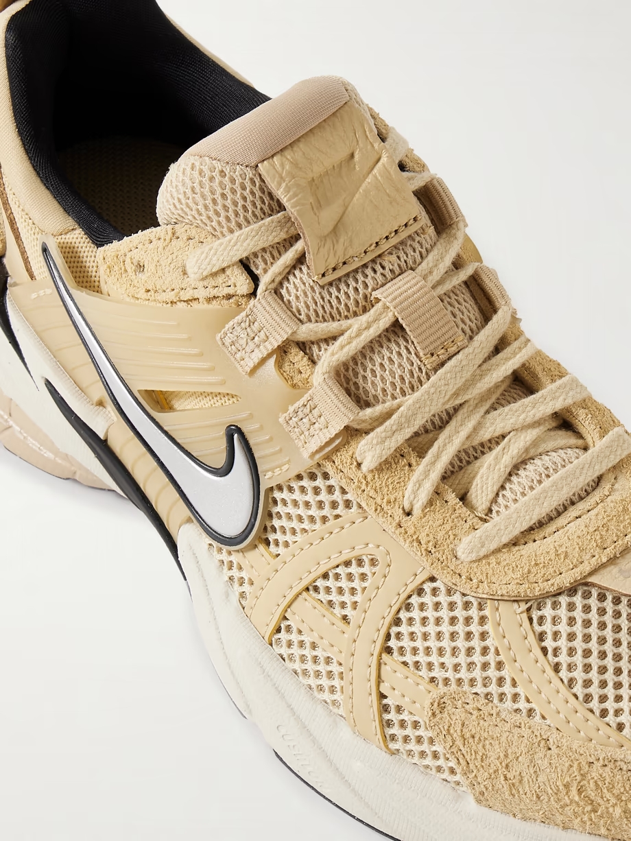 V2K Run rubber, suede and metallic leather-trimmed mesh sneakers V2K Run rubber, suede and metallic leather-trimmed mesh sneakers