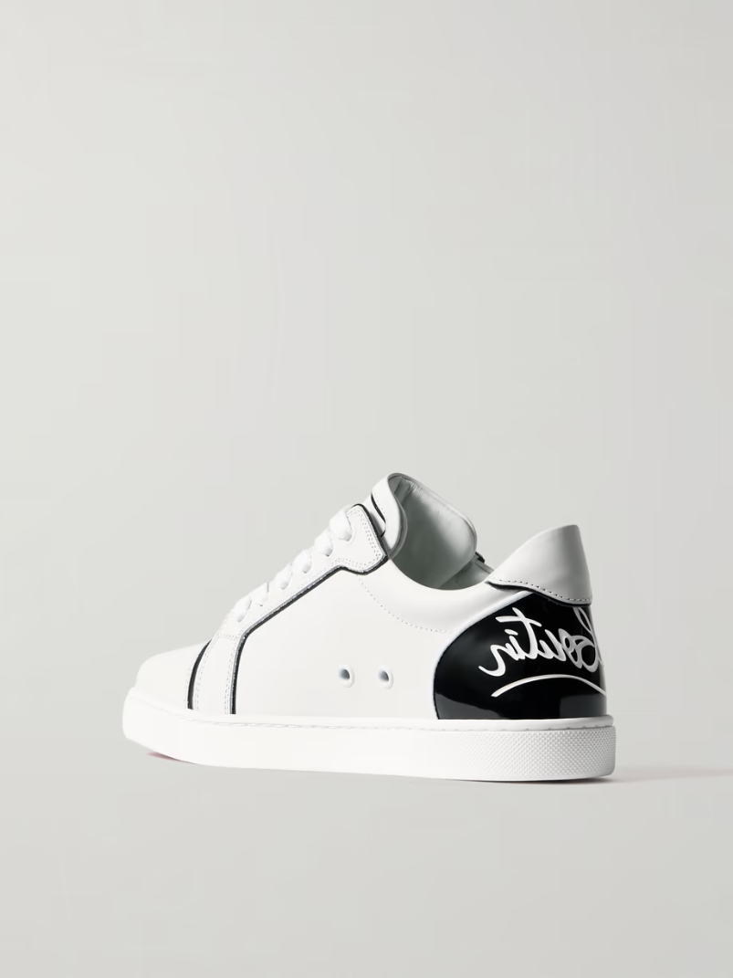 Fun Vieira patent-leather trimmed leather sneakers Fun Vieira patent-leather trimmed leather sneakers