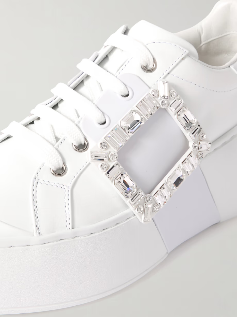 Viv Skate High crystal-embellished rubber-trimmed leather sneakers Viv Skate High crystal-embellished rubber-trimmed leather sneakers