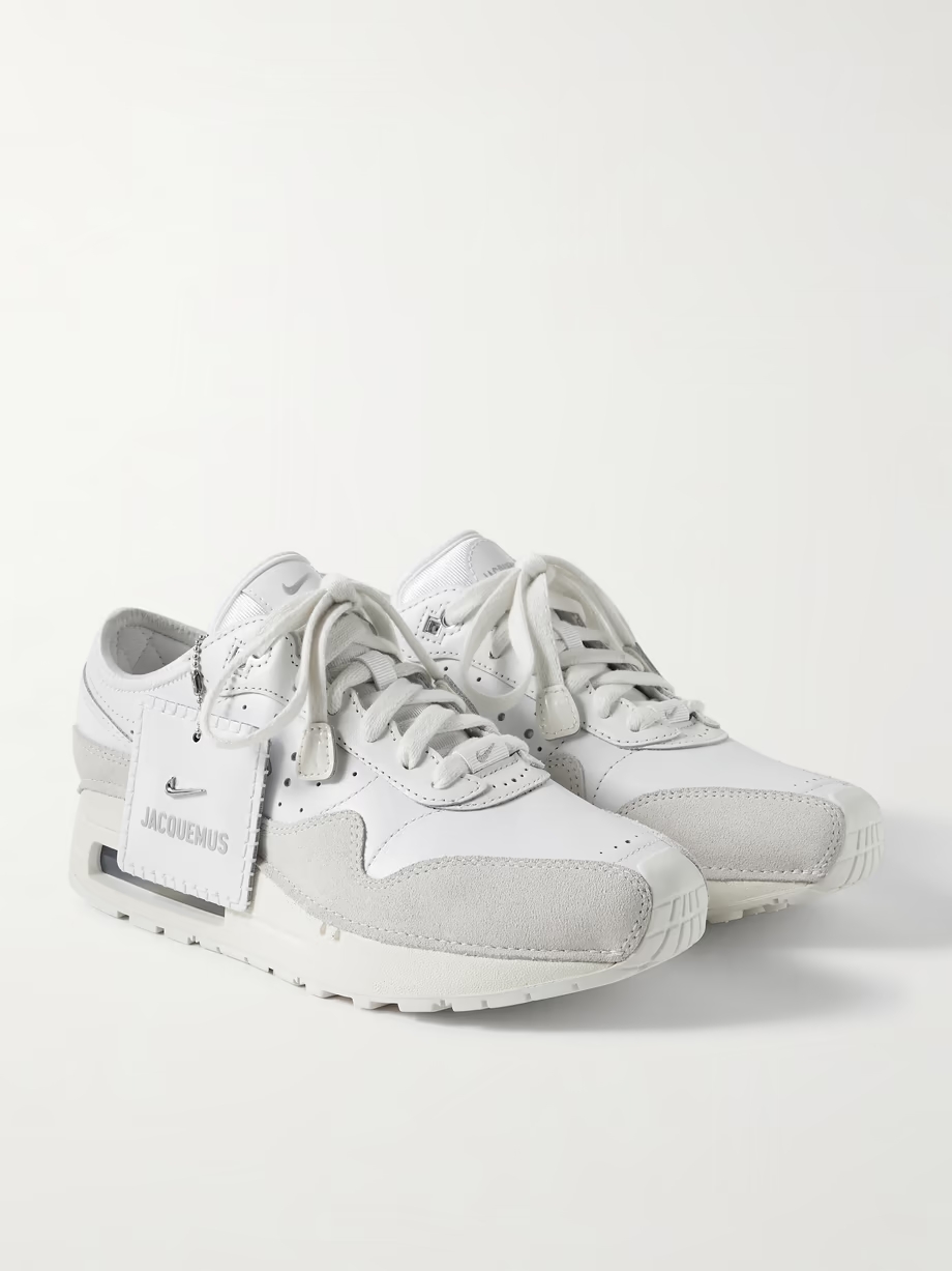 + Jacquemus Air Max 1 SP suede-trimmed perforated leather sneakers + Jacquemus Air Max 1 SP suede-trimmed perforated leather sneakers