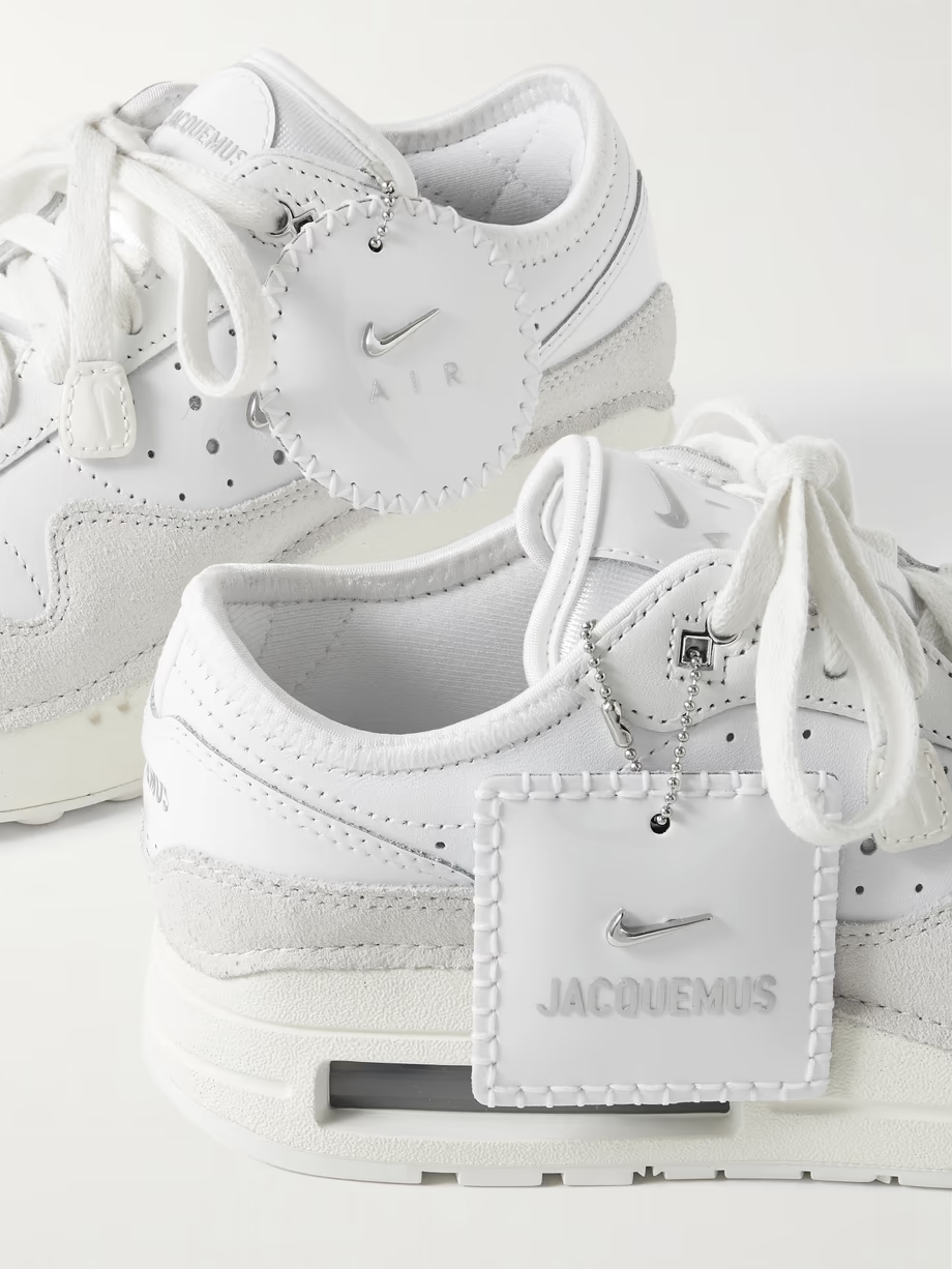 + Jacquemus Air Max 1 SP suede-trimmed perforated leather sneakers + Jacquemus Air Max 1 SP suede-trimmed perforated leather sneakers